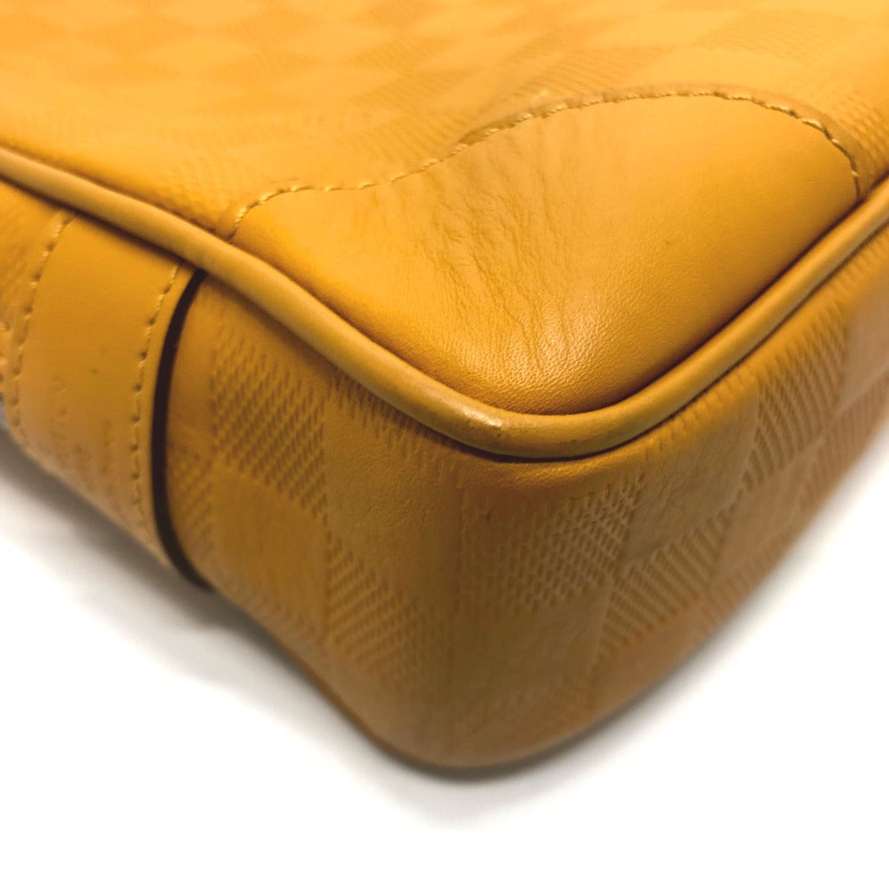 LOUIS VUITTON Business bag N41218 Damier Anfini Leather Yellow type Anfini Handbag Women Used