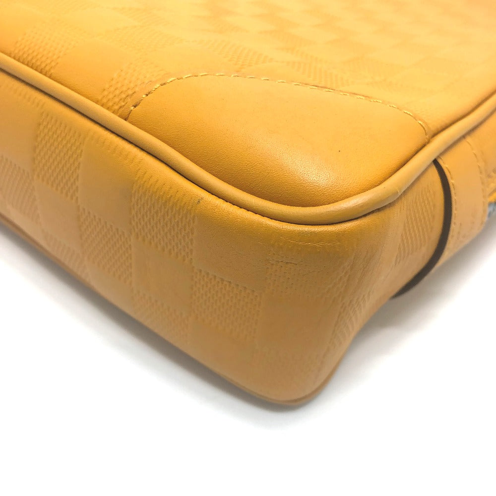 LOUIS VUITTON Business bag N41218 Damier Anfini Leather Yellow type Anfini Handbag Women Used