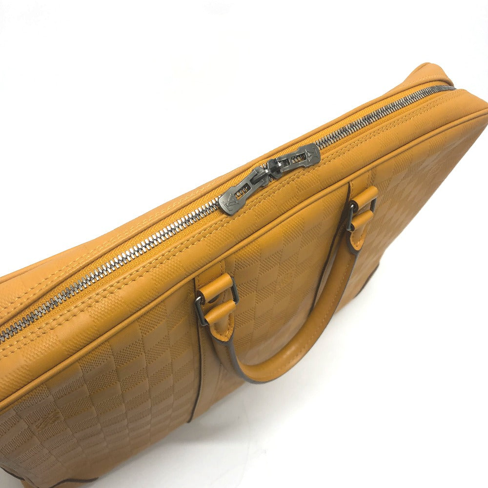 LOUIS VUITTON Business bag N41218 Damier Anfini Leather Yellow type Anfini Handbag Women Used