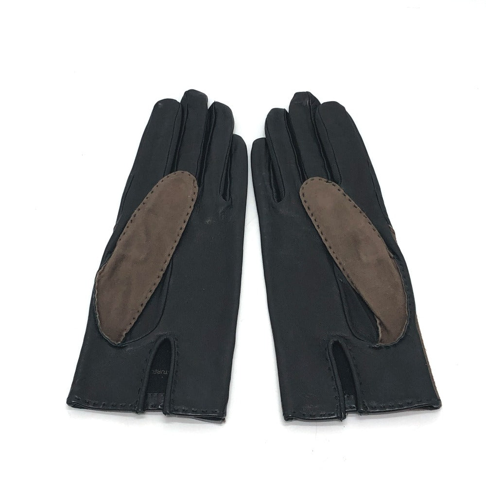 HERMES gloves leather Brown H logo Glove 7