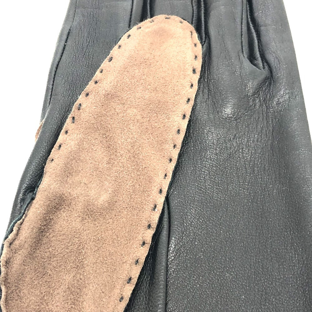 HERMES gloves leather Brown H logo Glove 7