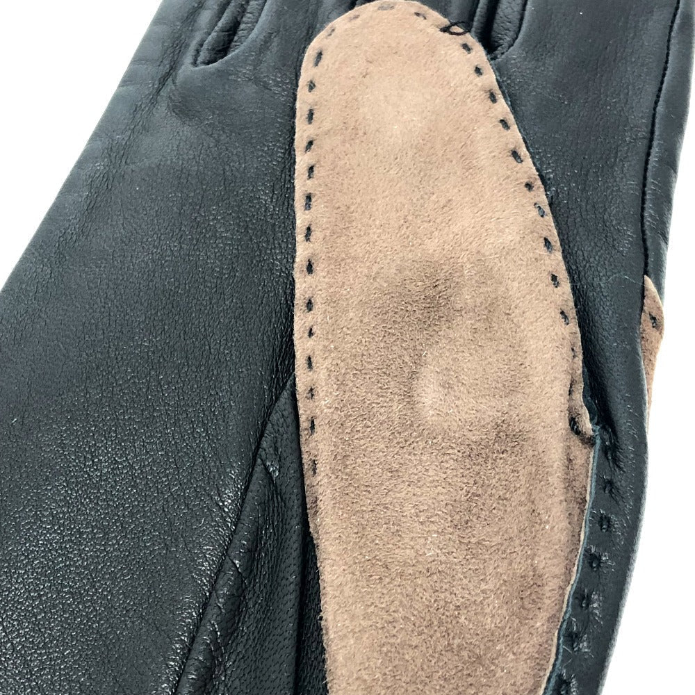 HERMES gloves leather Brown H logo Glove 7