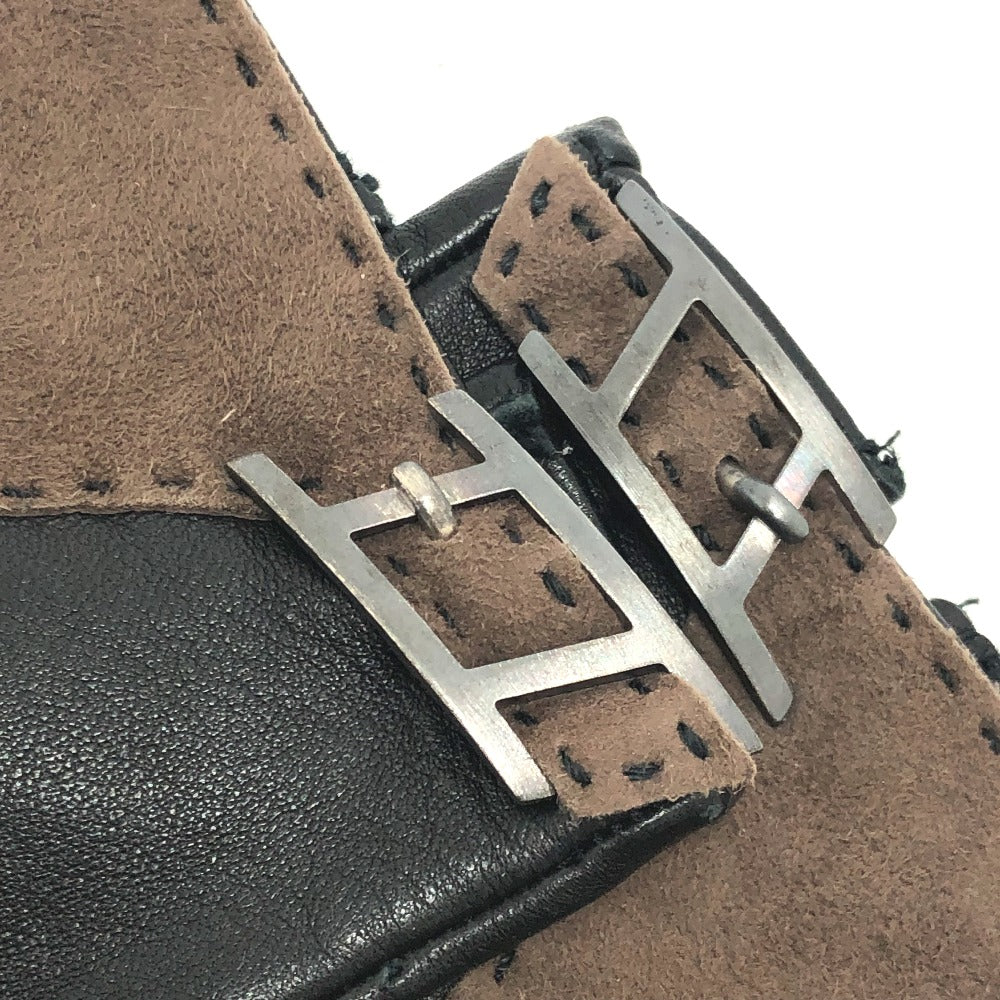 HERMES gloves leather Brown H logo Glove 7