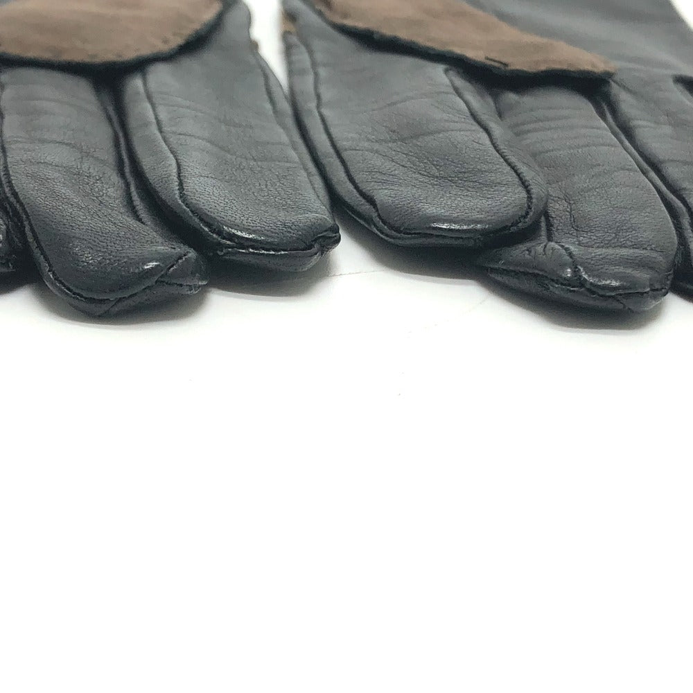 HERMES gloves leather Brown H logo Glove 7