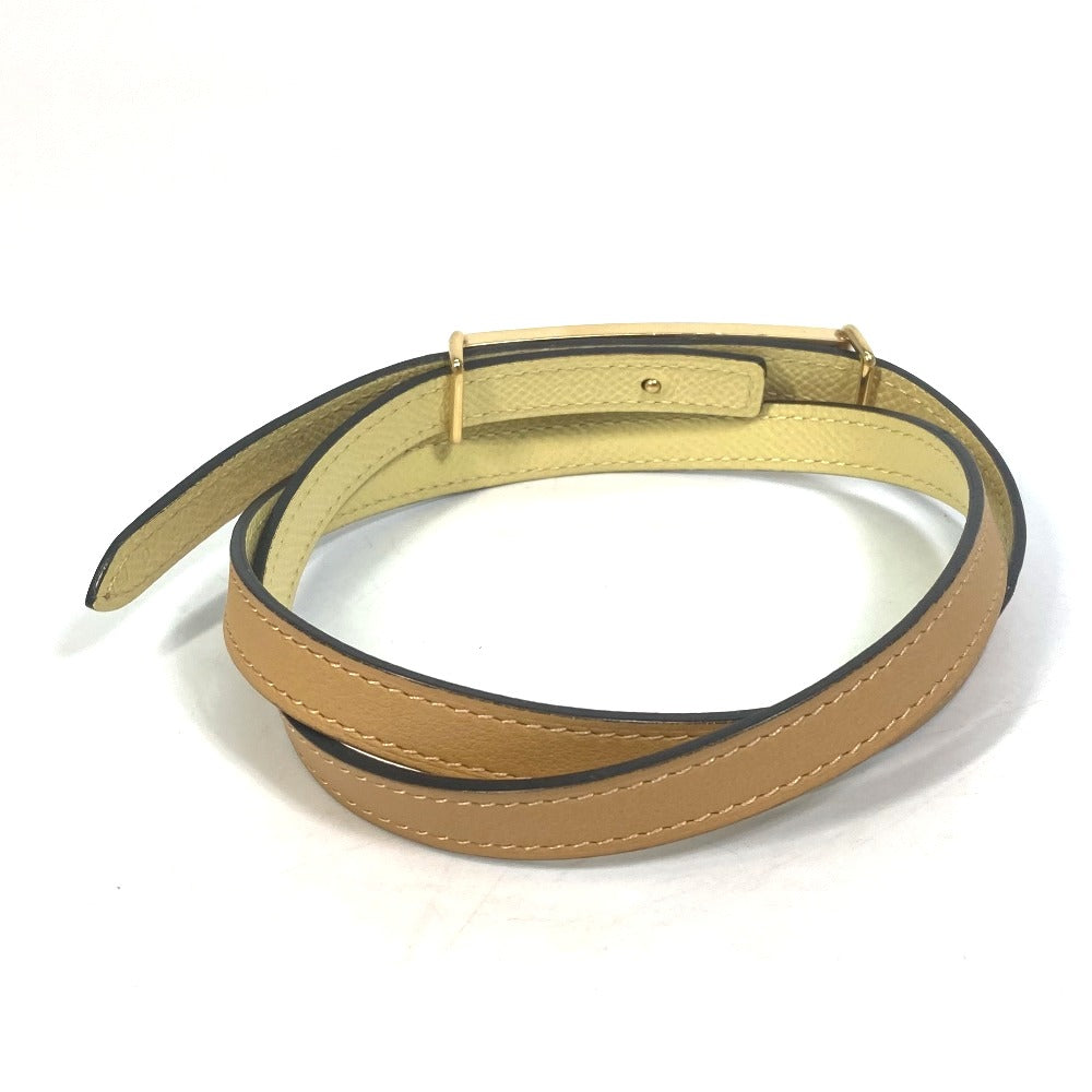 HERMES belt leather yellow Thin belt Women 70 Used