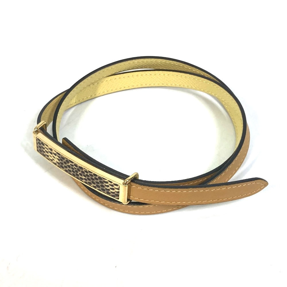 HERMES belt leather yellow Thin belt Women 70 Used