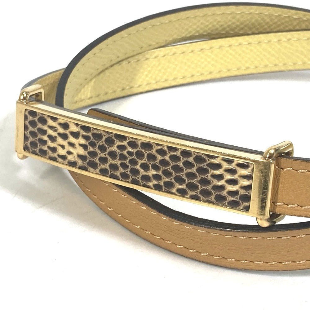 HERMES belt leather yellow Thin belt Women 70 Used