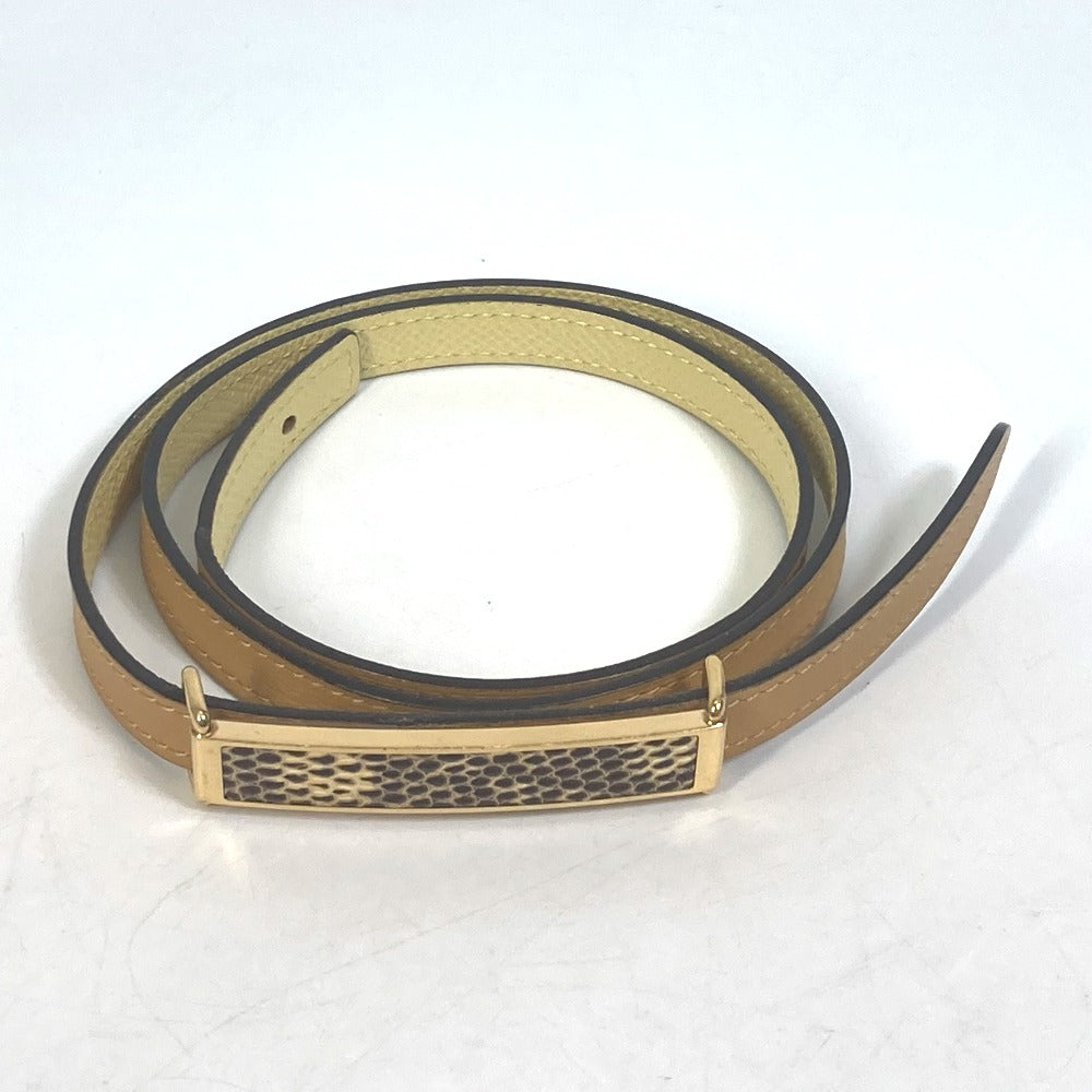 HERMES belt leather yellow Thin belt Women 70 Used