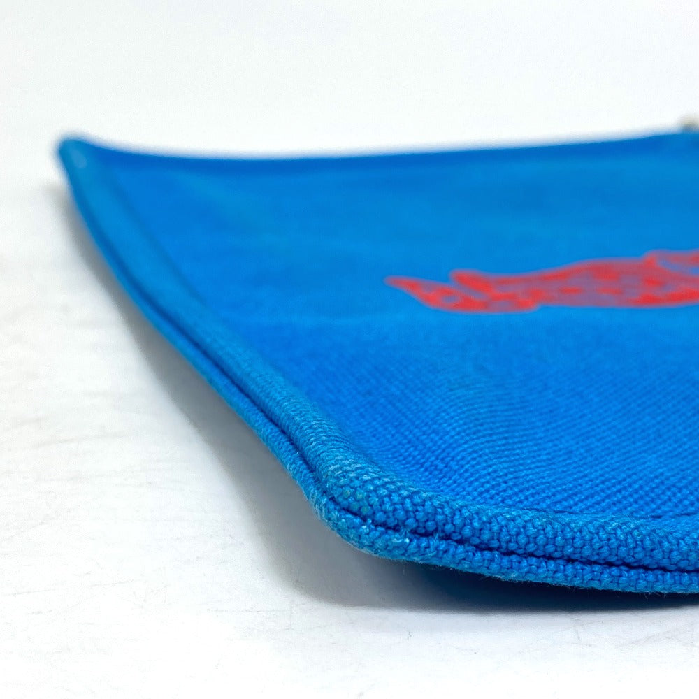 HERMES Pouch canvas Blue x red The King of Cats MITSOU Mitsu Cat Pouch