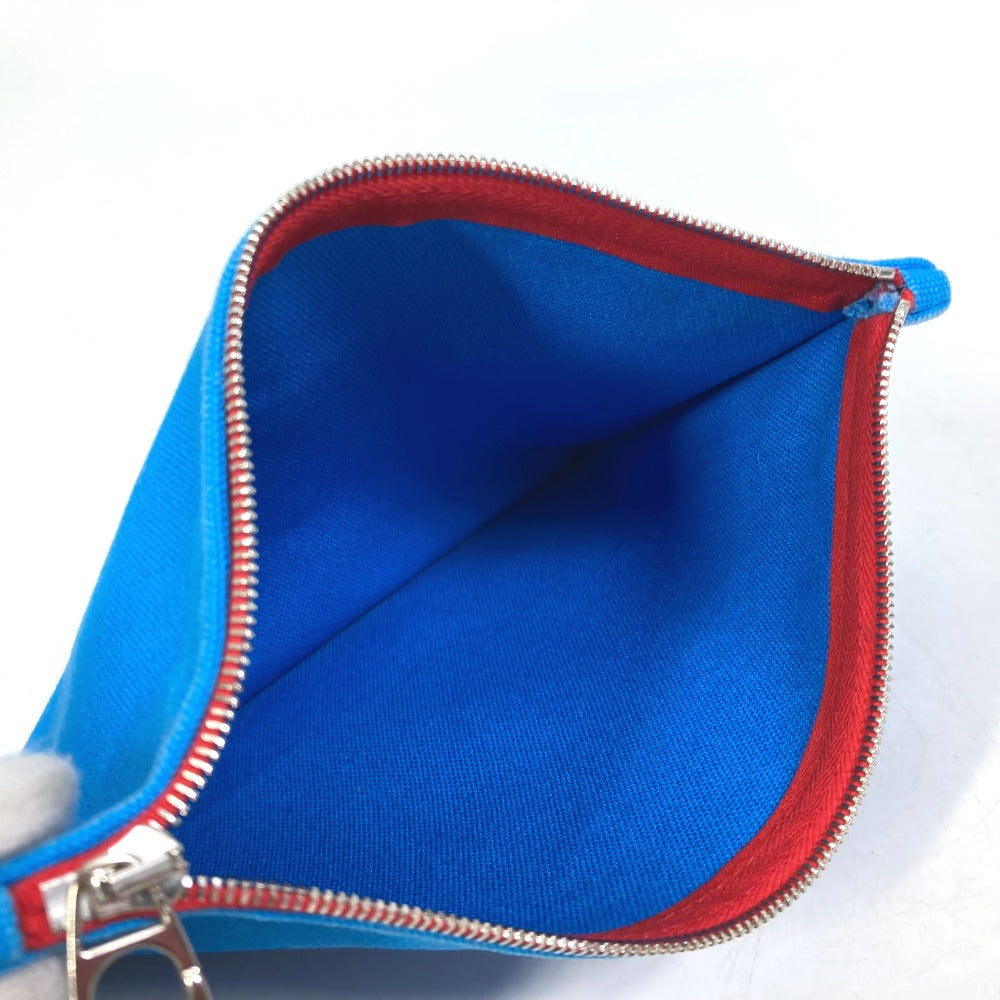 HERMES Pouch canvas Blue x red The King of Cats MITSOU Mitsu Cat Pouch