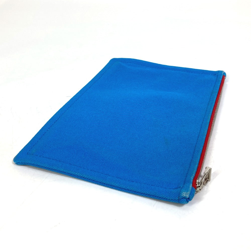 HERMES Pouch canvas Blue x red The King of Cats MITSOU Mitsu Cat Pouch