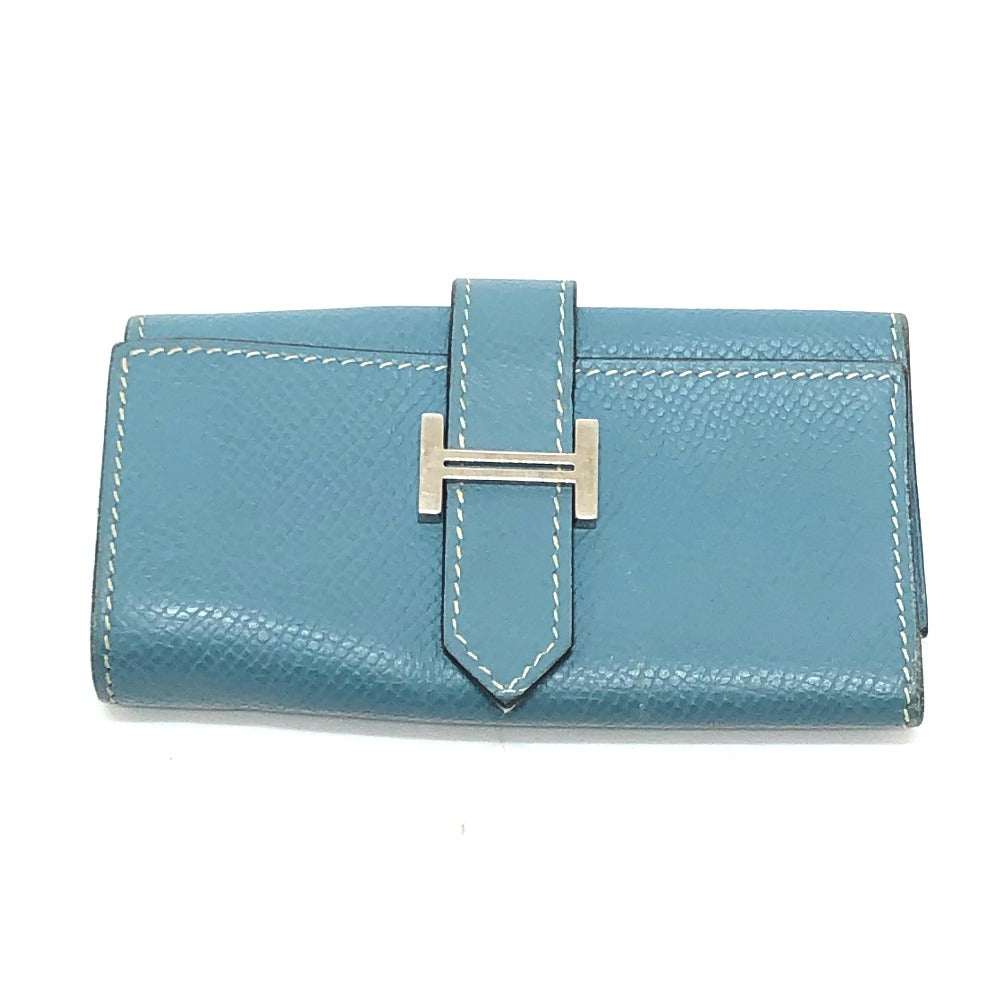 HERMES Key case Key holder  Epsom blue HMetal Bean Women Used