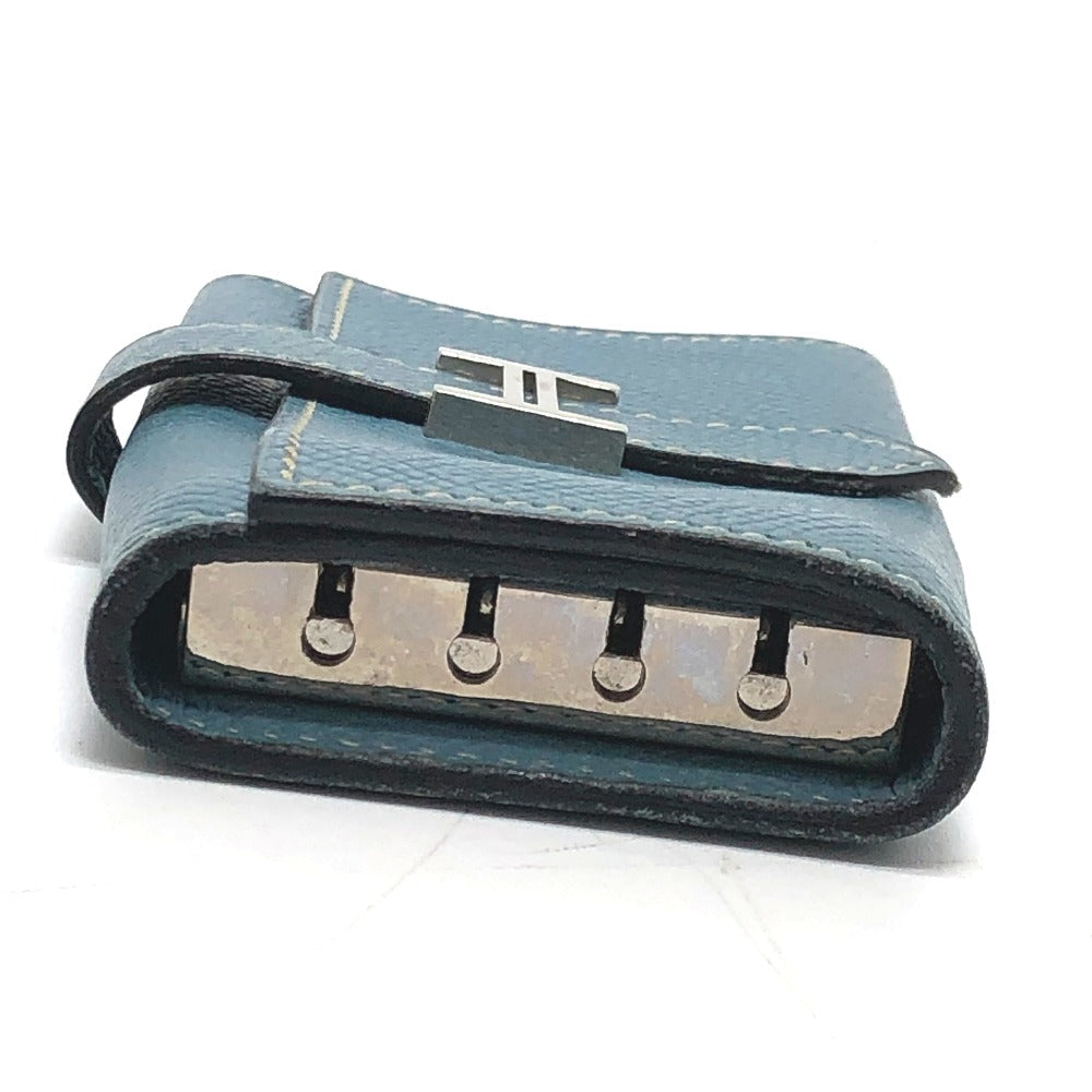 HERMES Key case Key holder  Epsom blue HMetal Bean Women Used