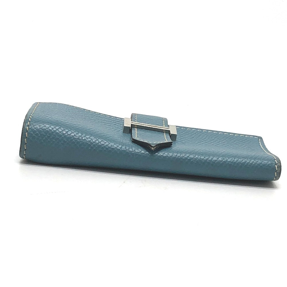 HERMES Key case Key holder  Epsom blue HMetal Bean Women Used