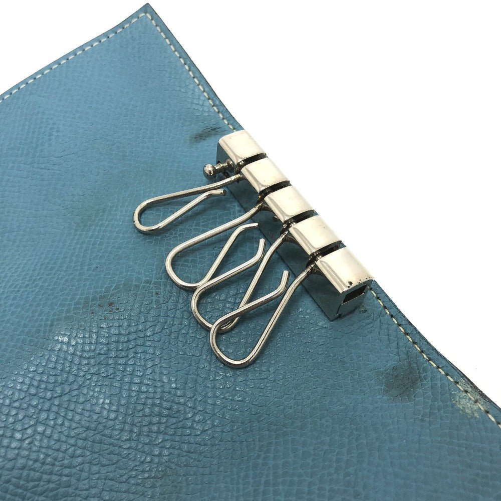 HERMES Key case Key holder  Epsom blue HMetal Bean Women Used