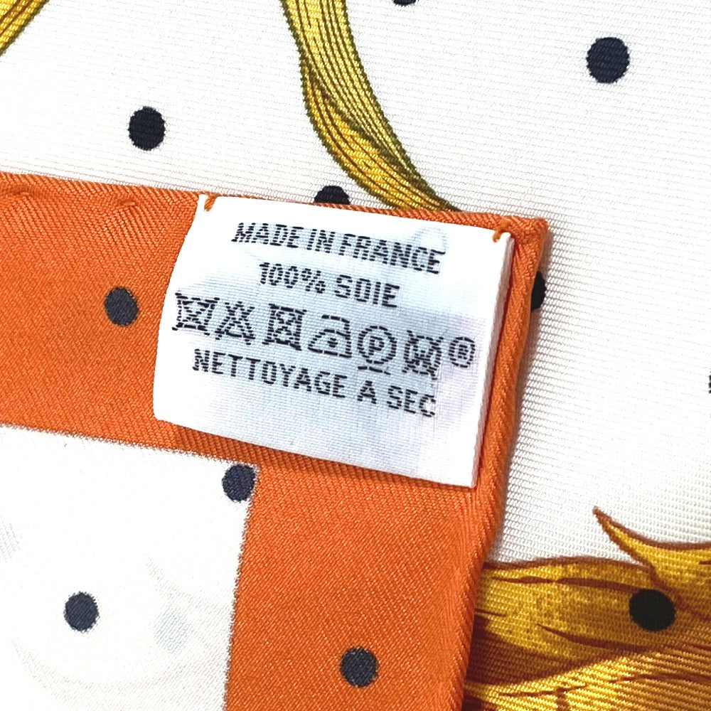HERMES scarf silk Orange Index Bromeliaceae Bromeliad Catalog scarf Women Used