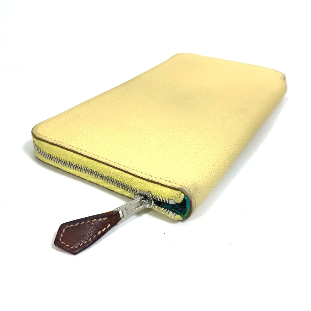 HERMES Long Wallet Purse leather yellow Azap long silk in Wallet Women Used