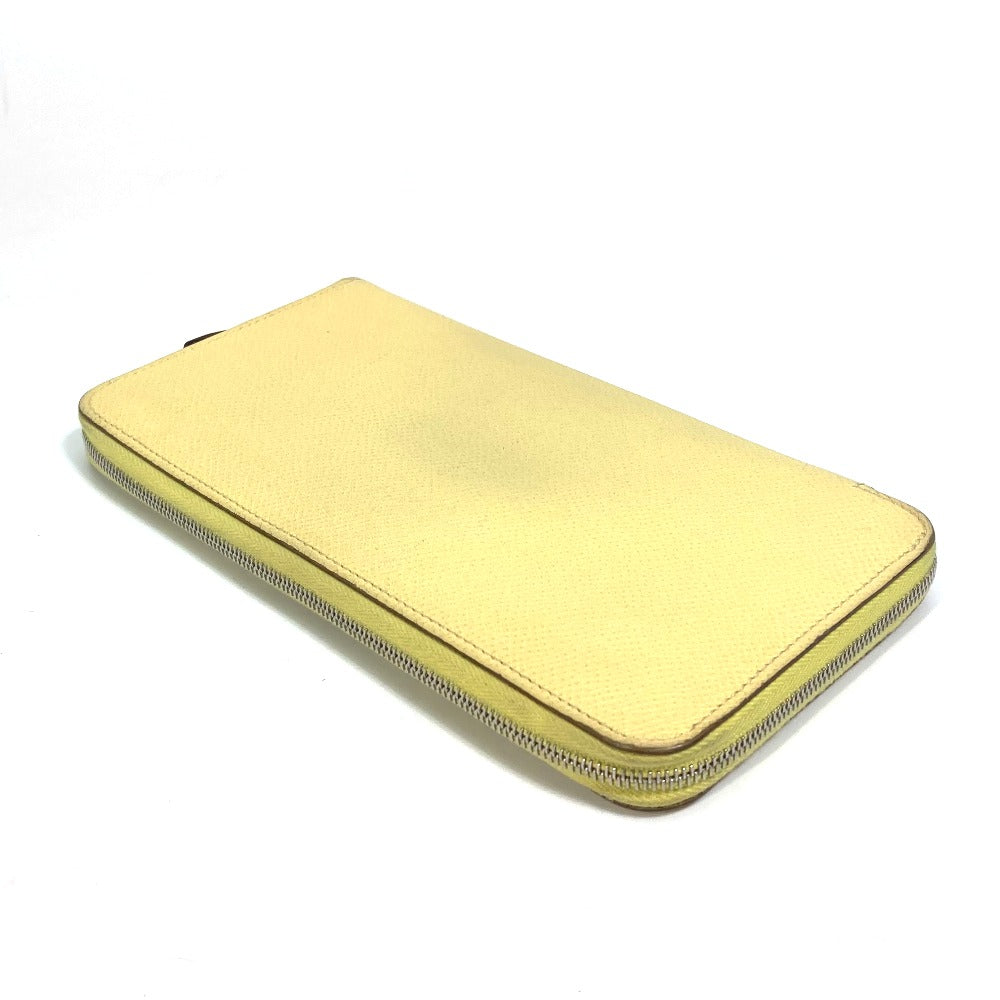 HERMES Long Wallet Purse leather yellow Azap long silk in Wallet Women Used