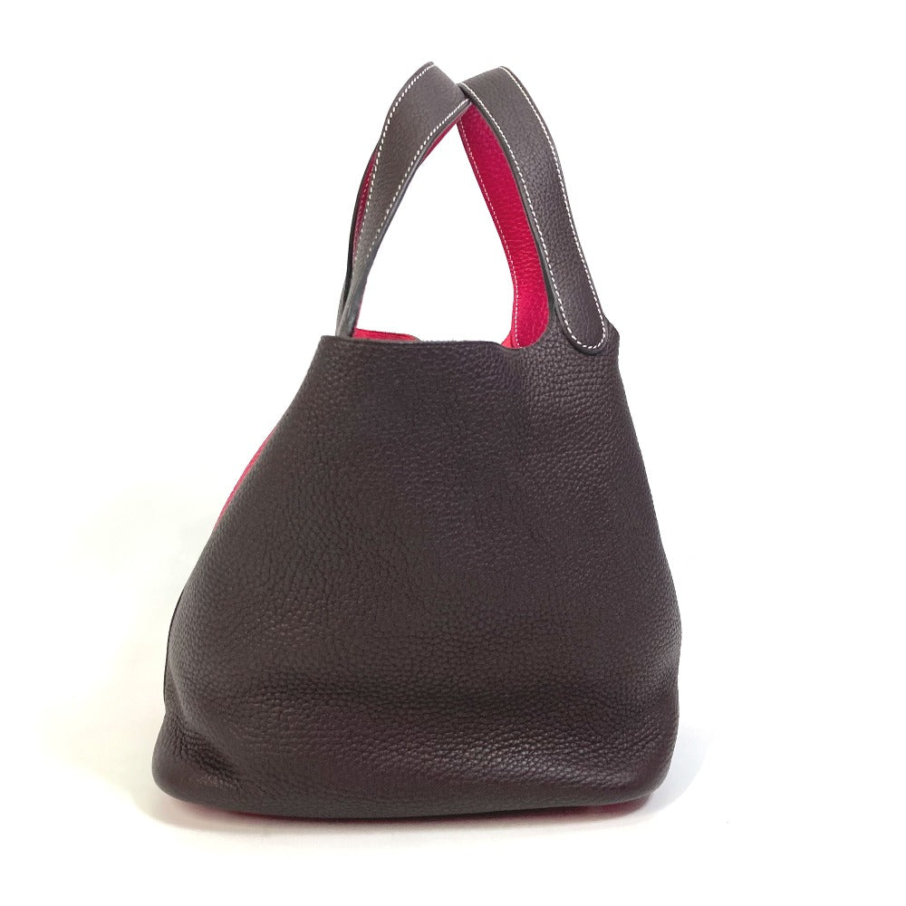 HERMES Handbag Taurillon Clemence Red / brown Picotin Lock 22 MM Kazak Tote Bag Women Used