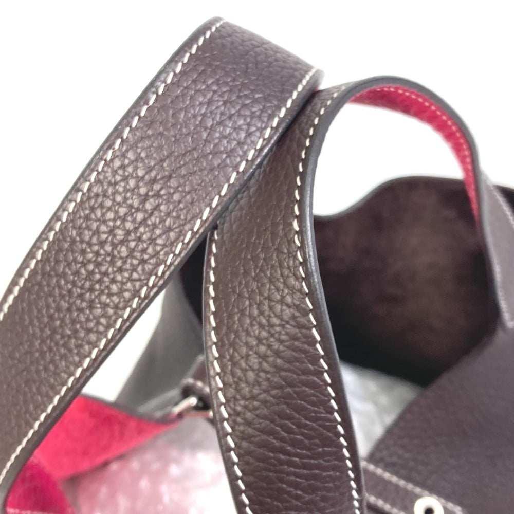 HERMES Handbag Taurillon Clemence Red / brown Picotin Lock 22 MM Kazak Tote Bag Women Used