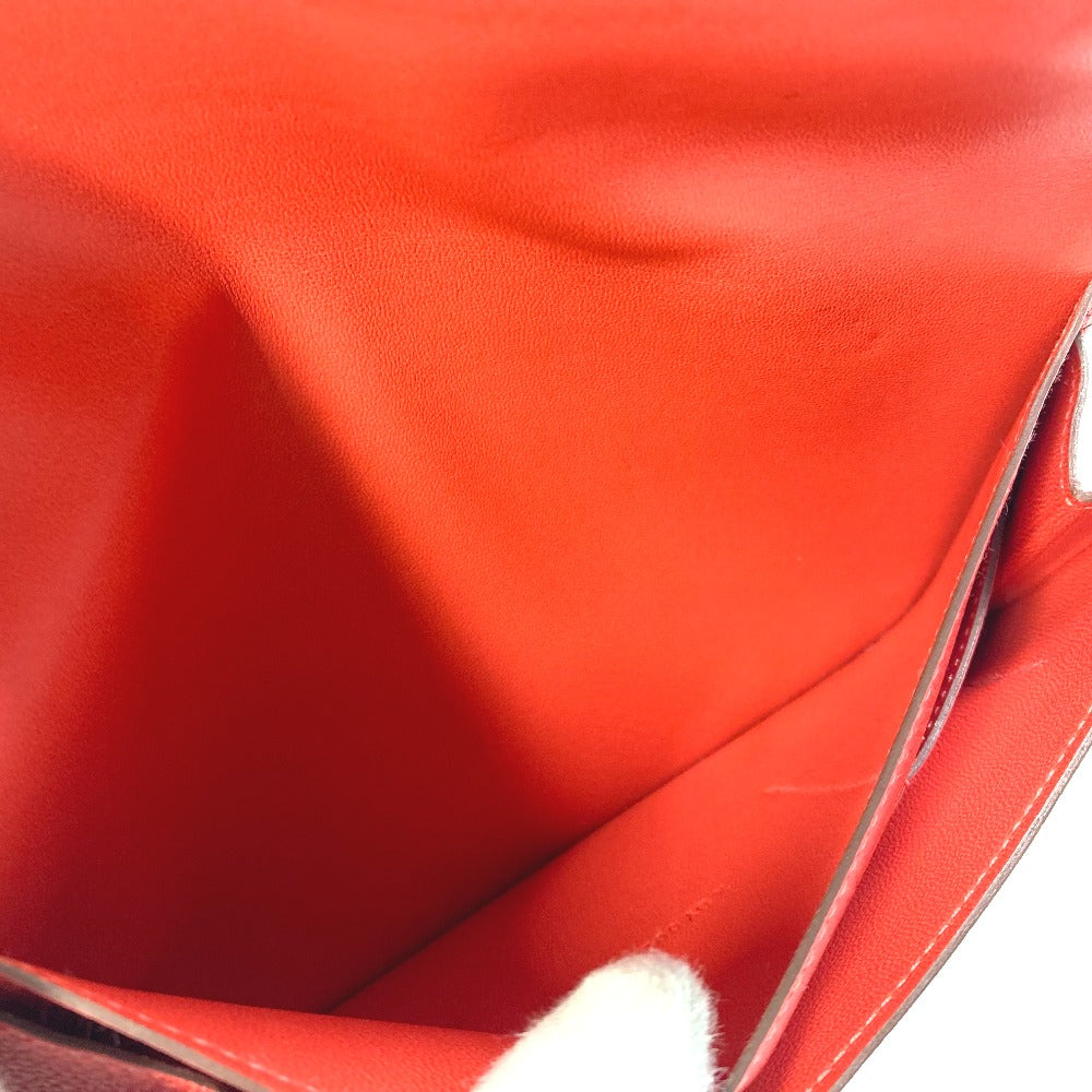 HERMES Long Wallet Purse Togo Red type Dogon GM Wallet Women Used