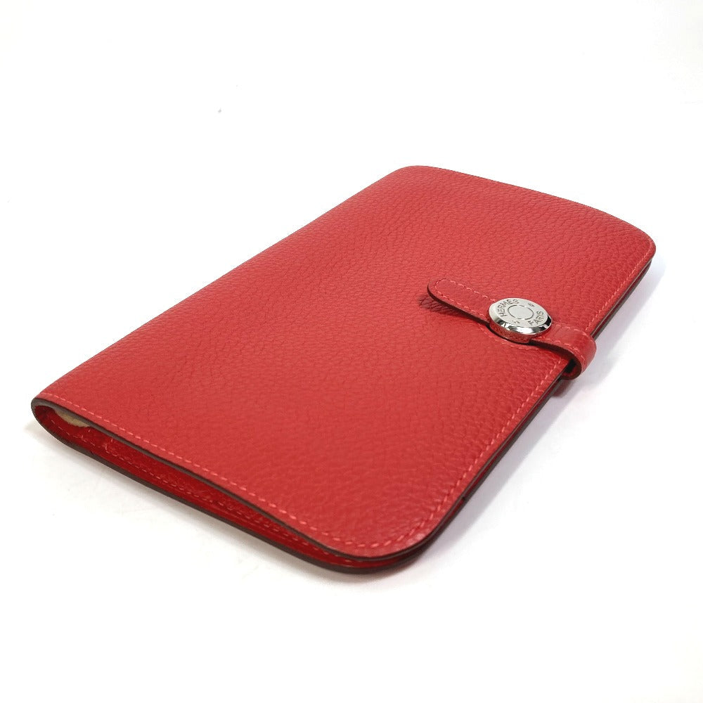 HERMES Long Wallet Purse Togo Red type Dogon GM Wallet Women Used