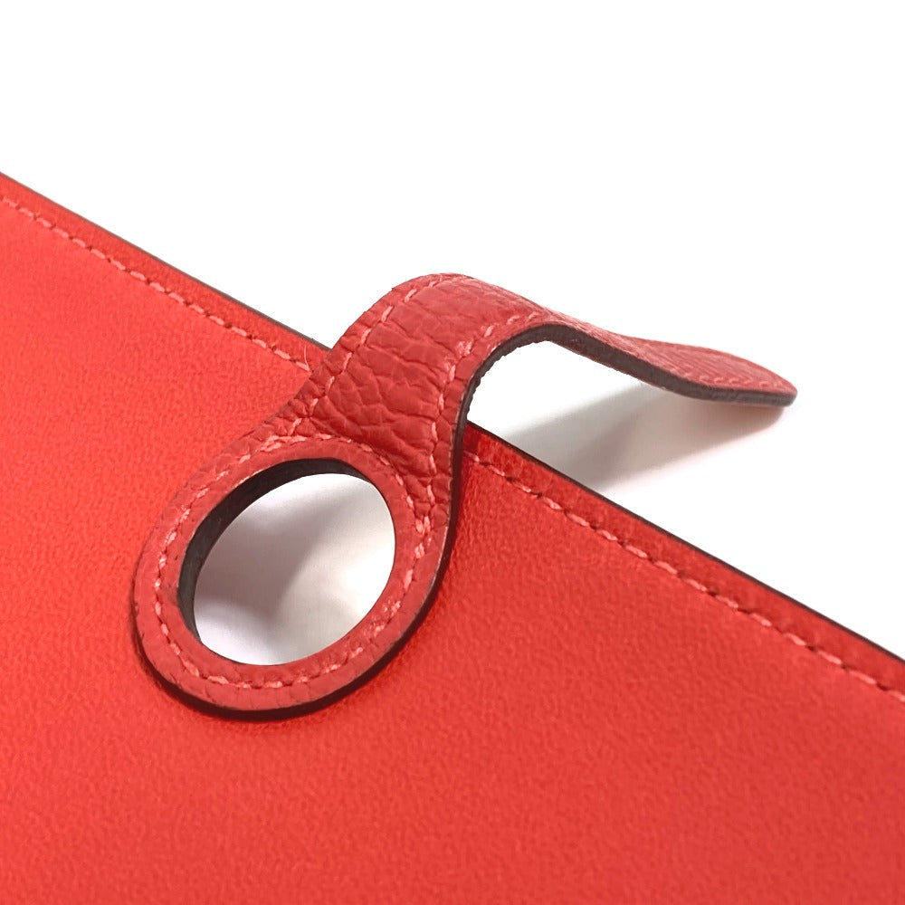 HERMES Long Wallet Purse Togo Red type Dogon GM Wallet Women Used