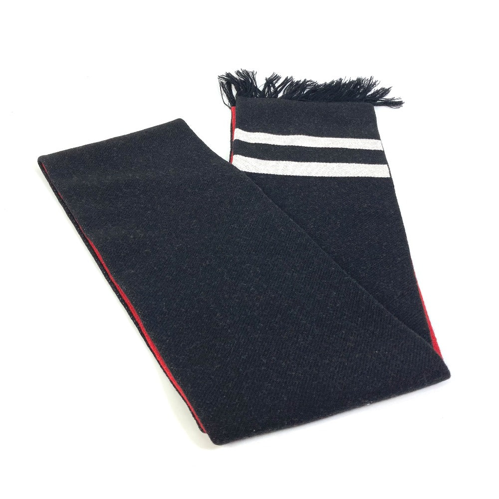 GUCCI Scarf wool black BE LOVED logo scarf mens Used