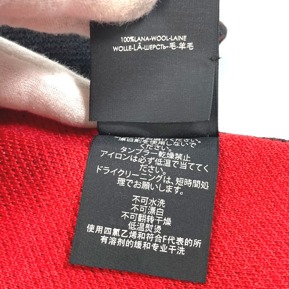 GUCCI Scarf wool black BE LOVED logo scarf mens Used