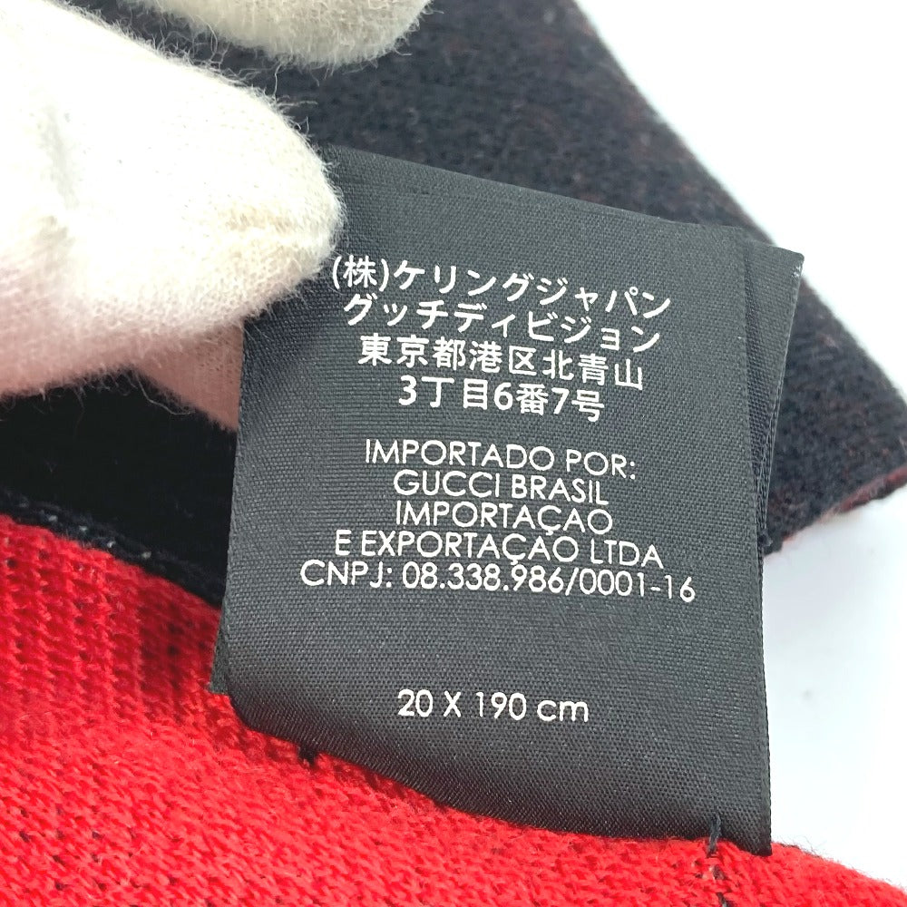 GUCCI Scarf wool black BE LOVED logo scarf mens Used