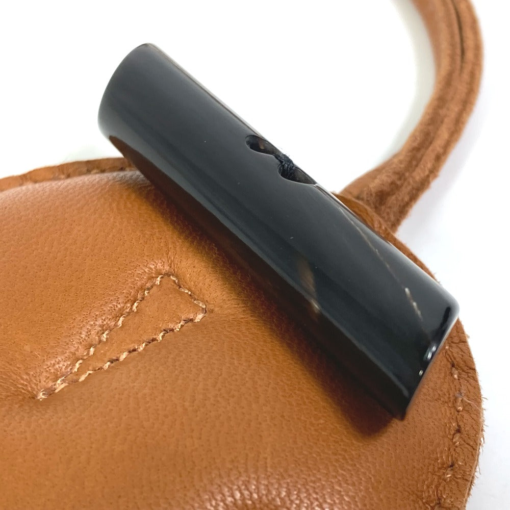HERMES Bag charm Leather/Buffalo horn Brown key ring petit h petit h owl unisex(Unisex) Used