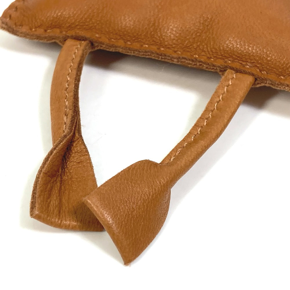 HERMES Bag charm Leather/Buffalo horn Brown key ring petit h petit h owl unisex(Unisex) Used