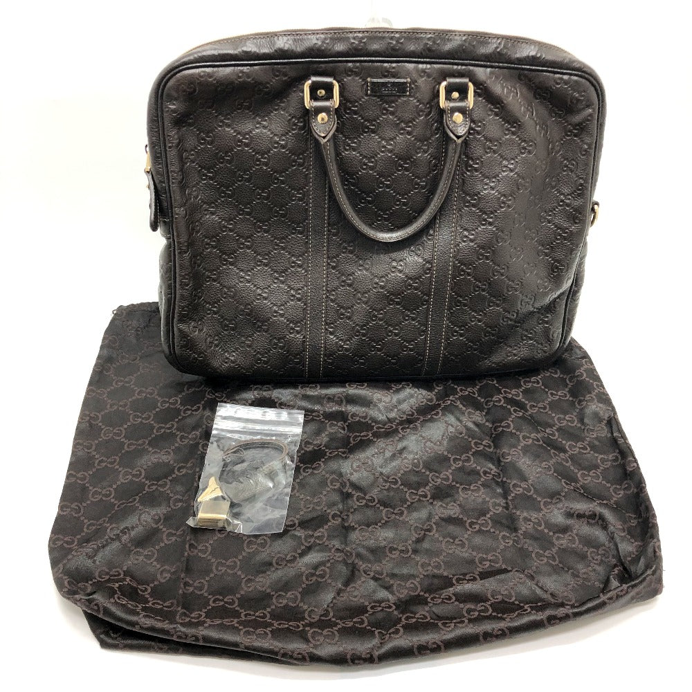 GUCCI Briefcase 201480 leather Brown Sima line Handbag mens Used