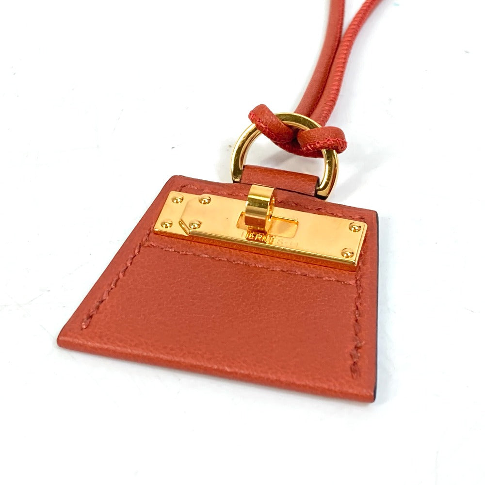 HERMES Necklace Swift Brown Fashion Accessories Mont Petit Kelly PM Women Used