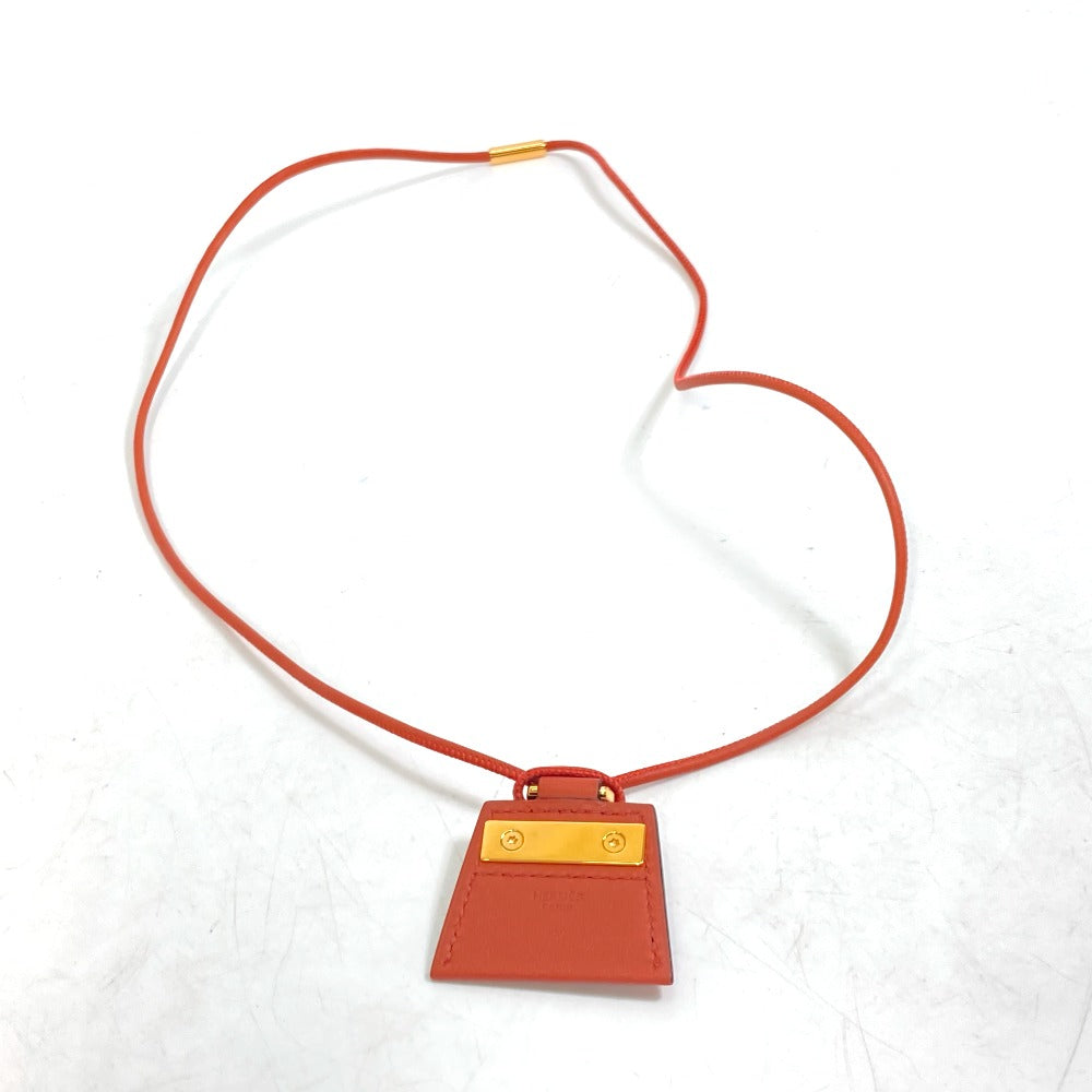 HERMES Necklace Swift Brown Fashion Accessories Mont Petit Kelly PM Women Used