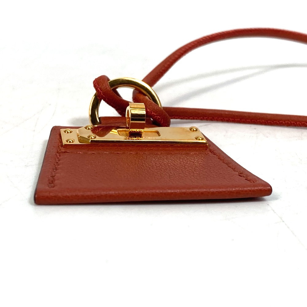 HERMES Necklace Swift Brown Fashion Accessories Mont Petit Kelly PM Women Used
