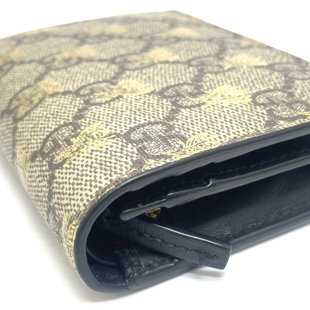 GUCCI Folded wallet 508057 GG Supreme Canvas beige GG BEE BEE mens Used