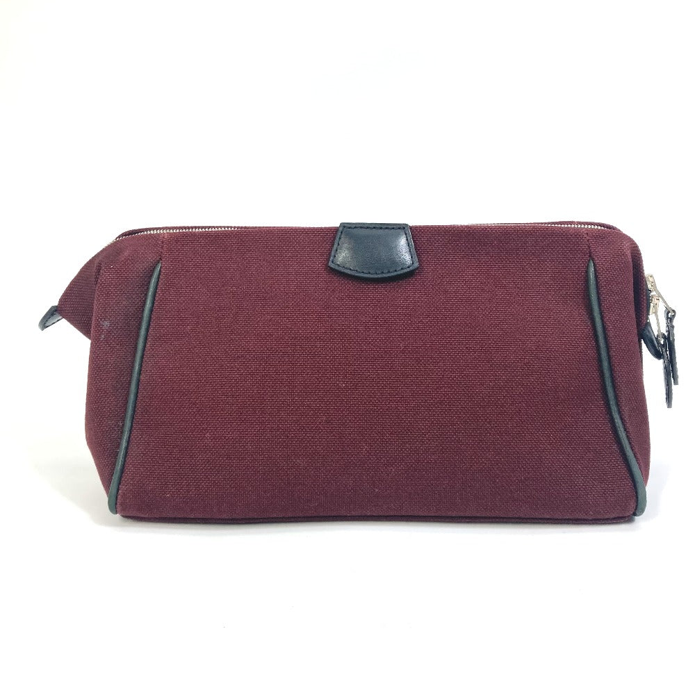 HERMES Clutch bag canvas Bordeaux Women Used