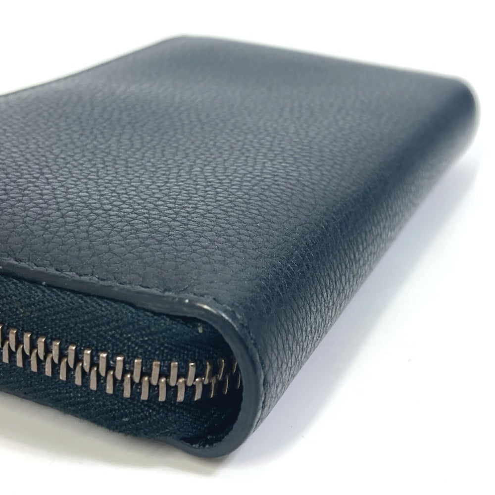GUCCI Long Wallet Purse 496317 leather black Sherry line GUCCI logo print mens Used