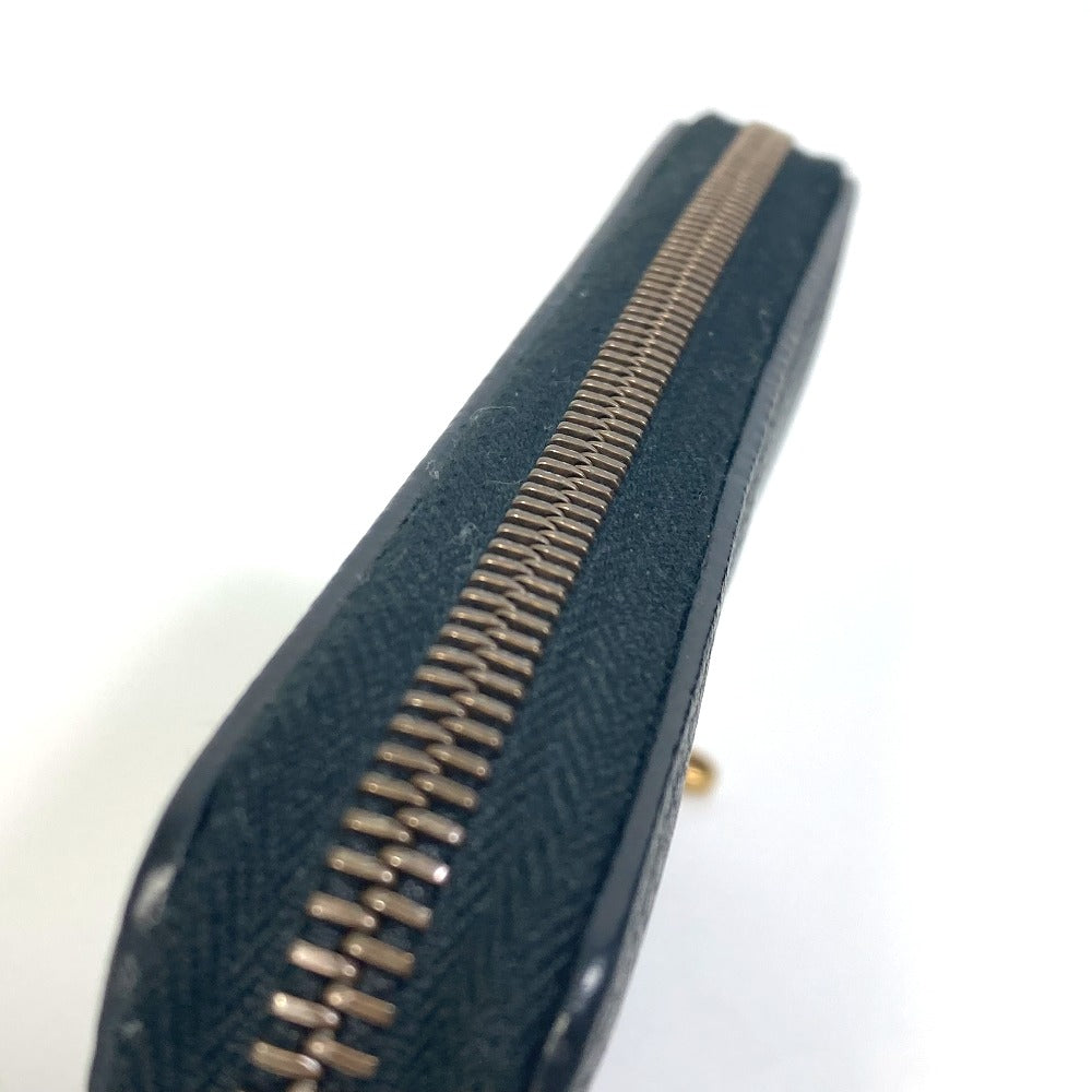 GUCCI Long Wallet Purse 496317 leather black Sherry line GUCCI logo print mens Used