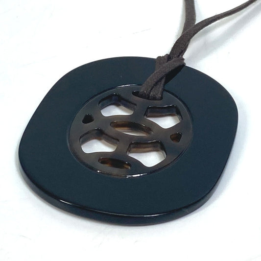 HERMES Necklace Buffalo horn Black gray type & brown type Lift PM Women Used