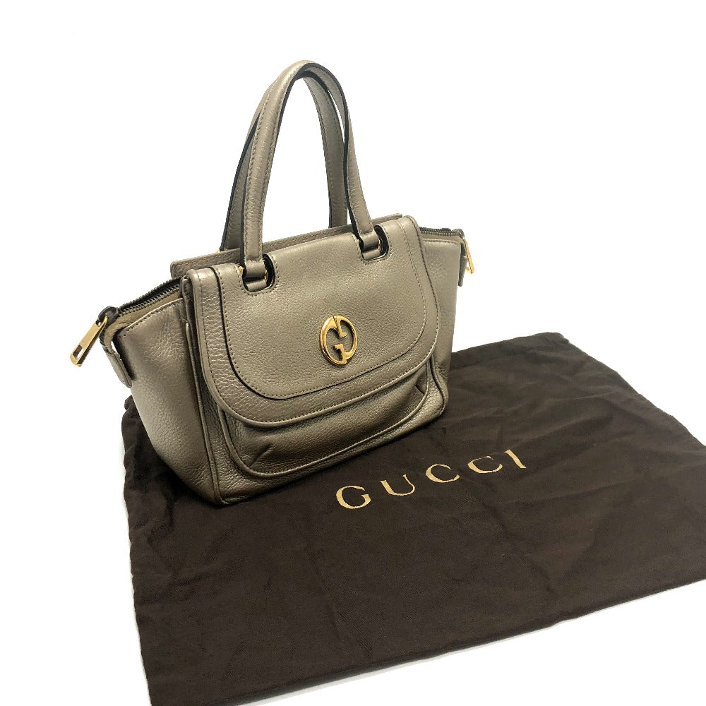 GUCCI Handbag 282481 leather gold GG Double G Detail Women Used