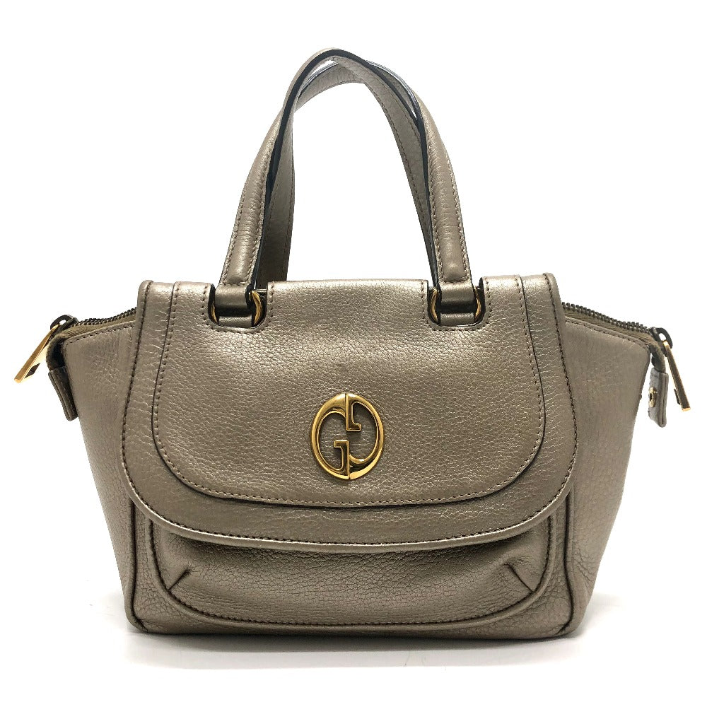 GUCCI Handbag 282481 leather gold GG Double G Detail Women Used