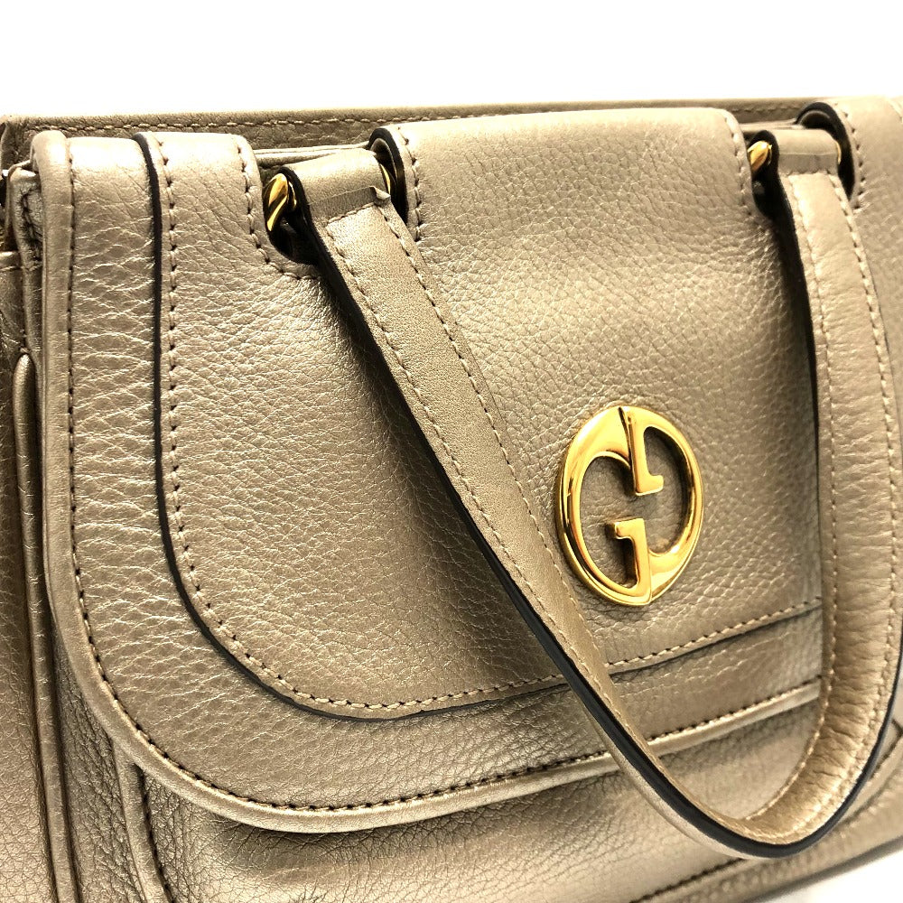 GUCCI Handbag 282481 leather gold GG Double G Detail Women Used