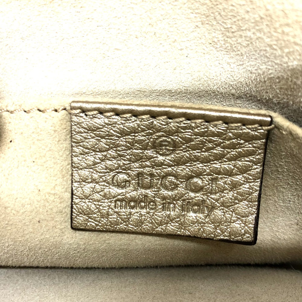 GUCCI Handbag 282481 leather gold GG Double G Detail Women Used