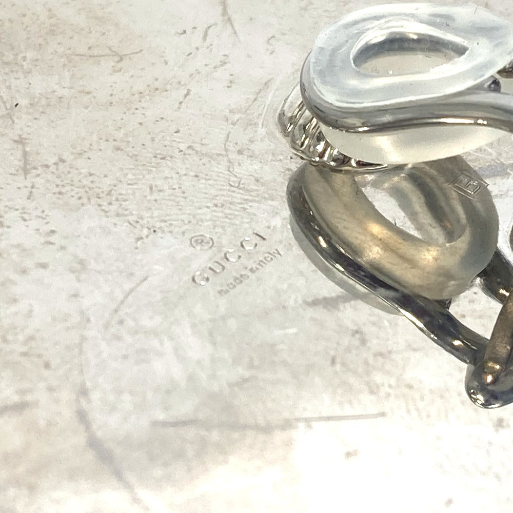 GUCCI Earring metal Silver Interlocking G Women Used