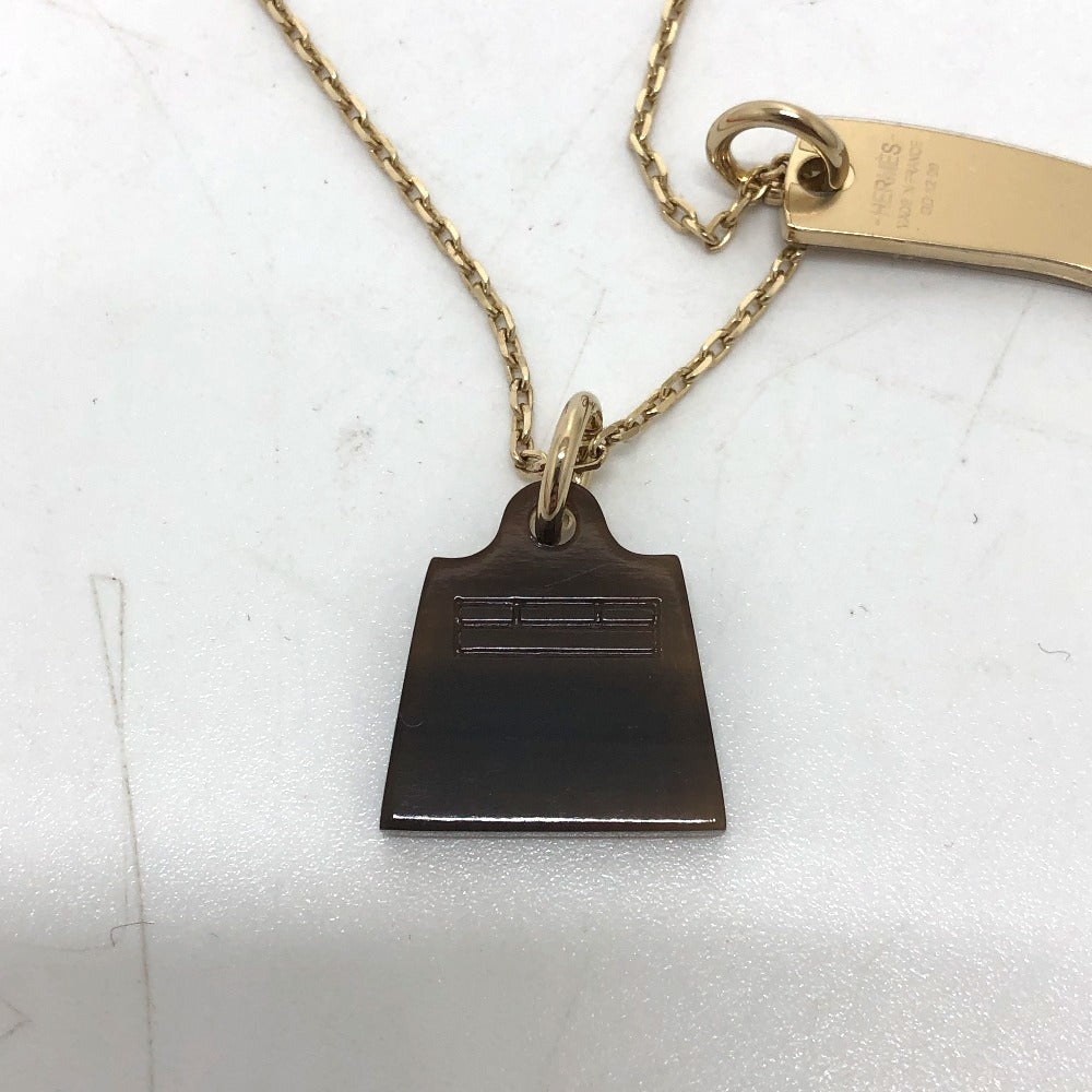 HERMES Necklace Buffalo Horn, Metal gold Amulet Marokiniye PM Women Used
