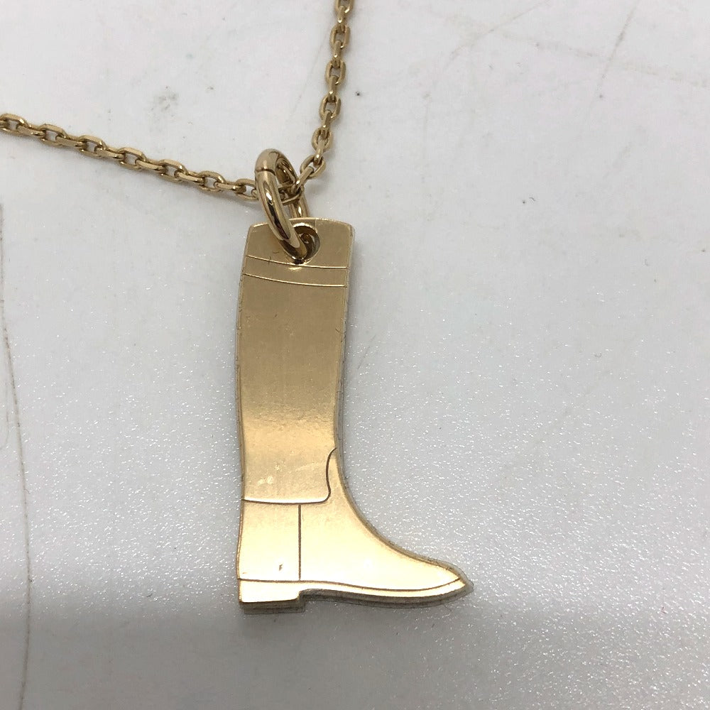 HERMES Necklace Buffalo Horn, Metal gold Amulet Marokiniye PM Women Used