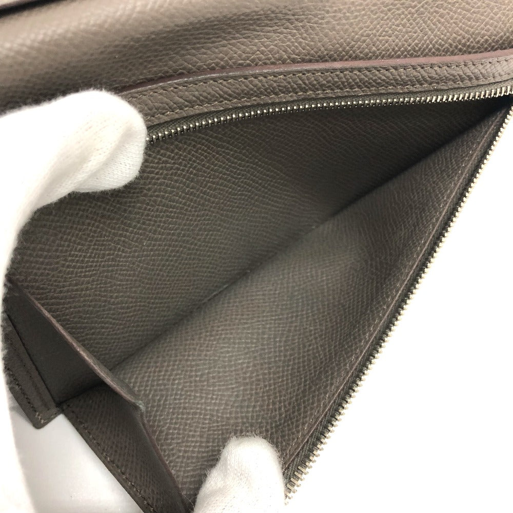 HERMES Long Wallet Purse Epsom Gray type HMetal Beansufla Women Used
