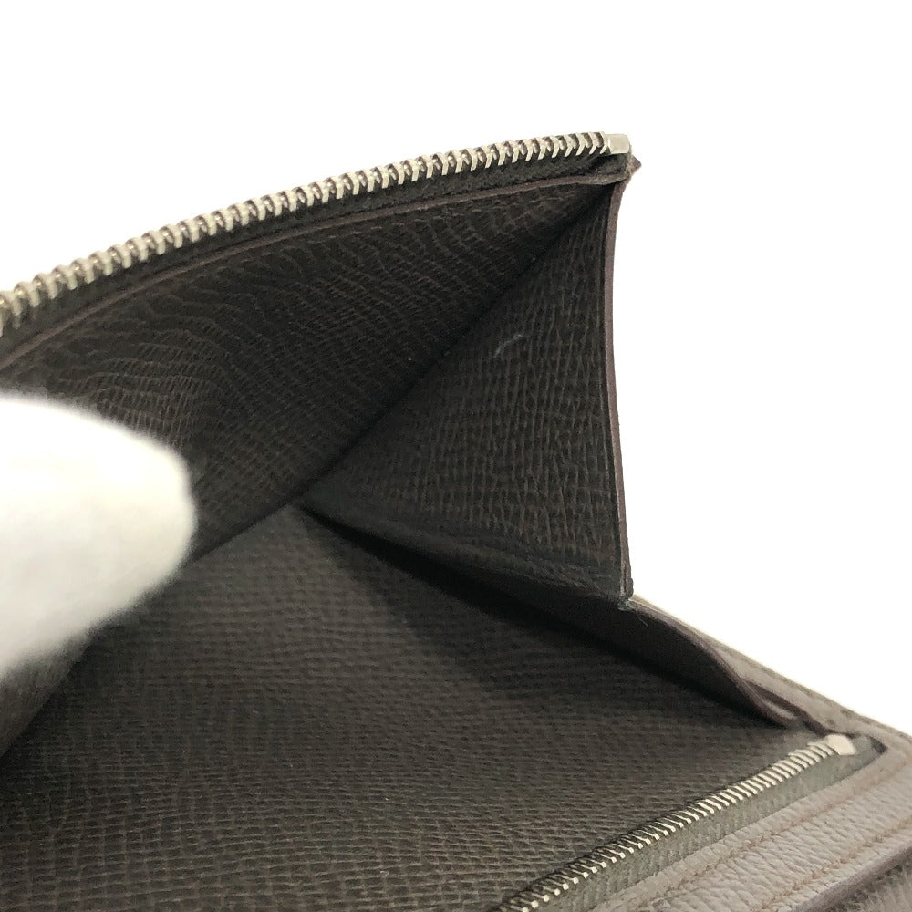 HERMES Long Wallet Purse Epsom Gray type HMetal Beansufla Women Used